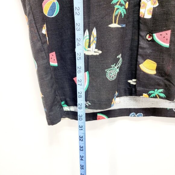 Mens Reverse Threads Short Sleeve Button-Up Shirt With Tropical Print Size L - Picture 10 of 11